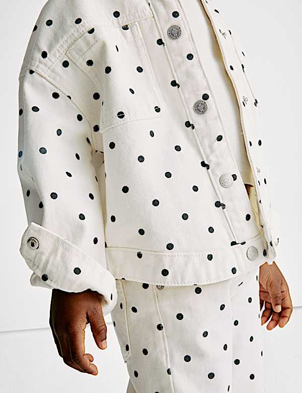 Denim Polka Dot Shacket (2-8 Yrs) - PT