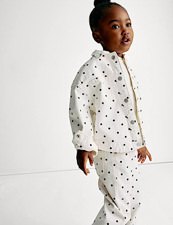 Denim Polka Dot Shacket (2-8 Yrs) - PT