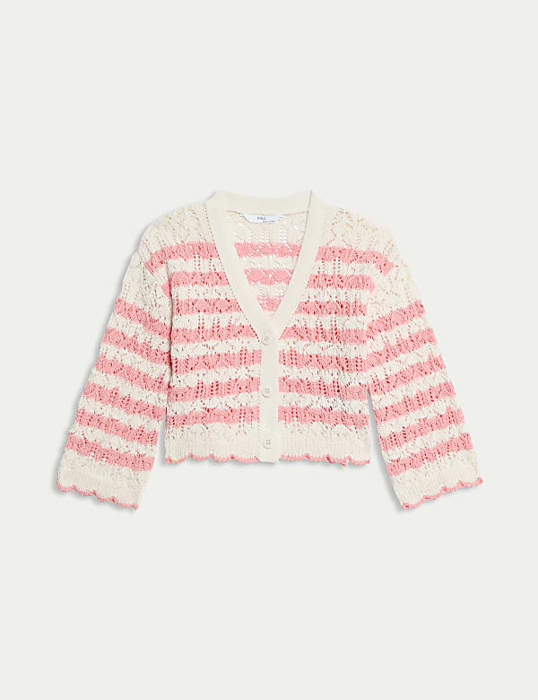 Cotton Blend Striped Cardigan (2-8 Yrs) - JP