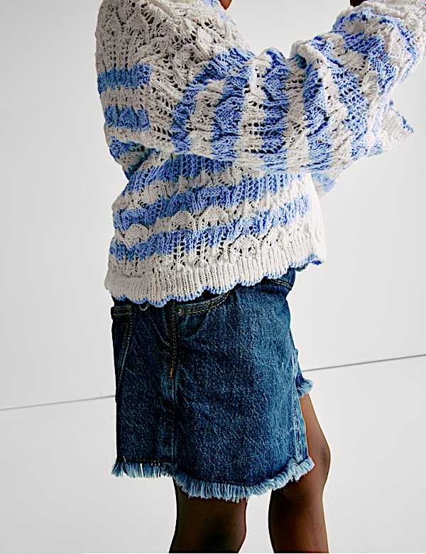 Cotton Blend Striped Cardigan (2-8 Yrs) - NL