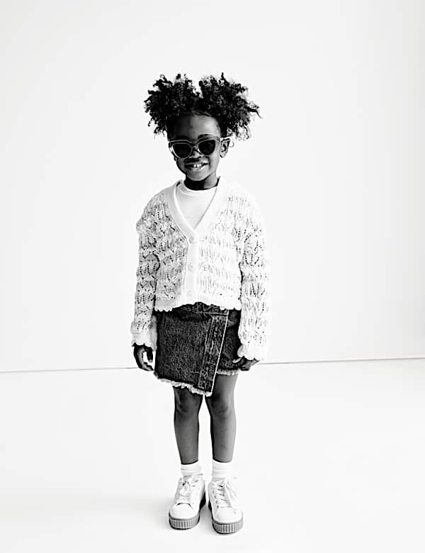 Cotton Blend Striped Cardigan (2-8 Yrs) - NL