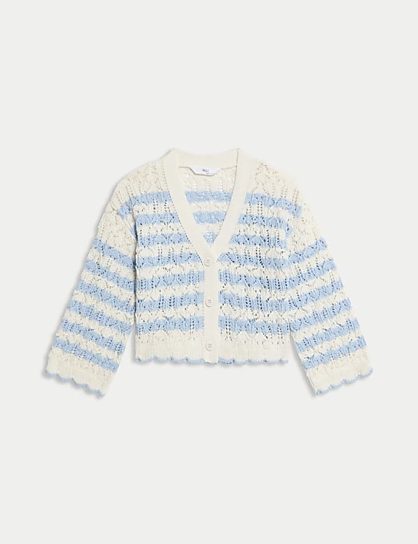 Cotton Blend Striped Cardigan (2-8 Yrs) - NL