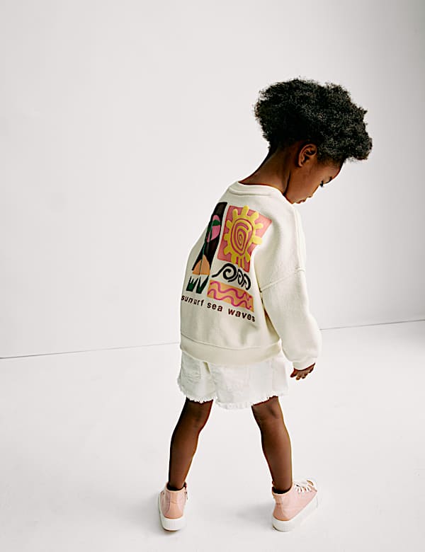 Sweat en coton à motif graphique Surf (du 2 au 16 ans) - CH