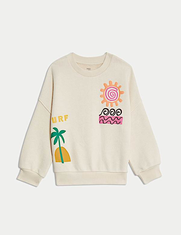 Sweat en coton à motif graphique Surf (du 2 au 16 ans) - CH