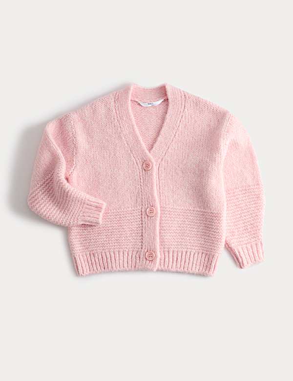 Chunky Knit V-Neck Textured Cardigan (2-10 Yrs) - PL