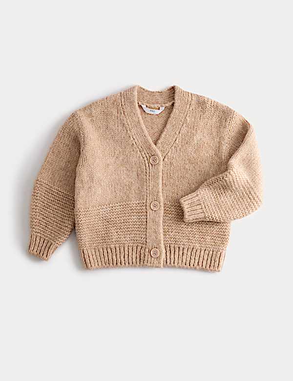 Chunky Knit V-Neck Textured Cardigan (2-10 Yrs)