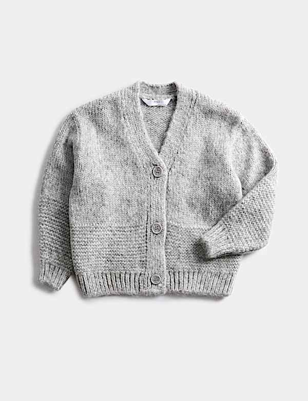 Chunky Knit V-Neck Textured Cardigan (2-10 Yrs)