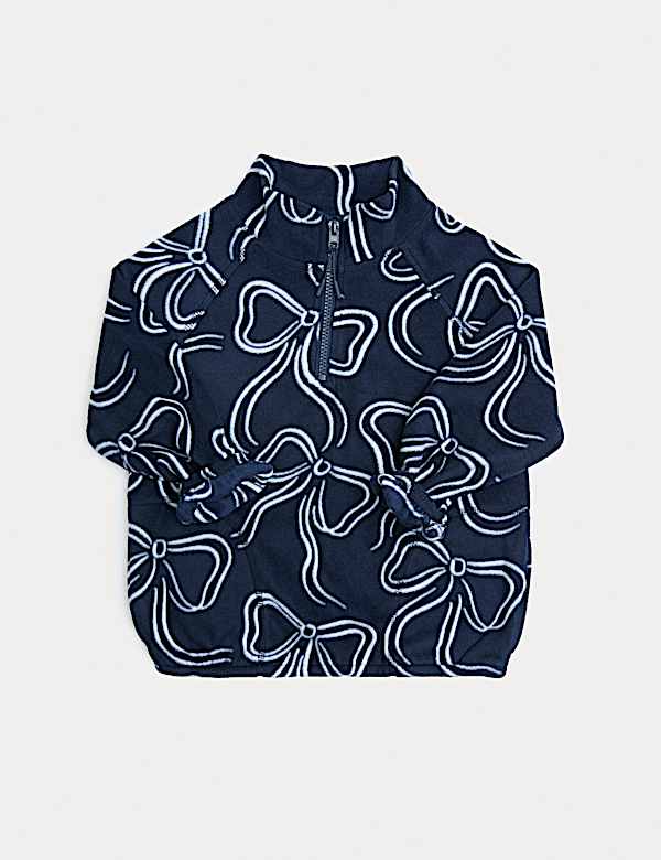 Fleece Bow Print Half-Zip Jumper (2-8 Yrs) - US