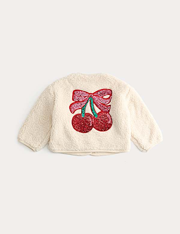 Cherry Sequin Borg Jacket (2-8 Yrs) - JP