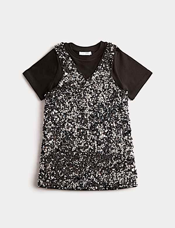 2pc Sequin Pinny Outfit (2-10 Yrs) - BN