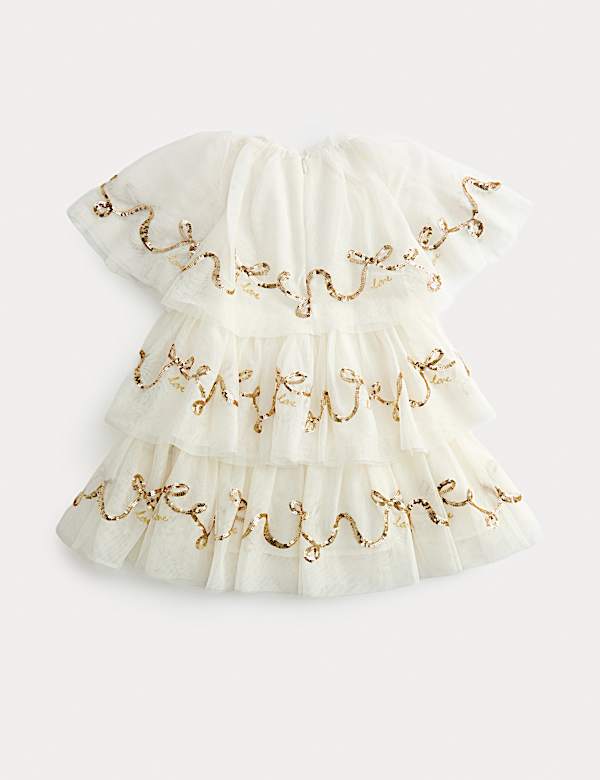 Sequin Tiered Mesh Dress (2-10 Yrs) - AT