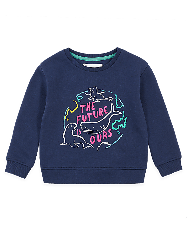 Cotton Slogan Sweatshirt (2-7 Yrs)