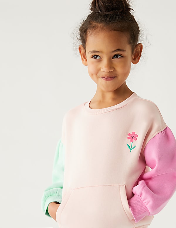 Cotton Rich Colour Block Sweatshirt