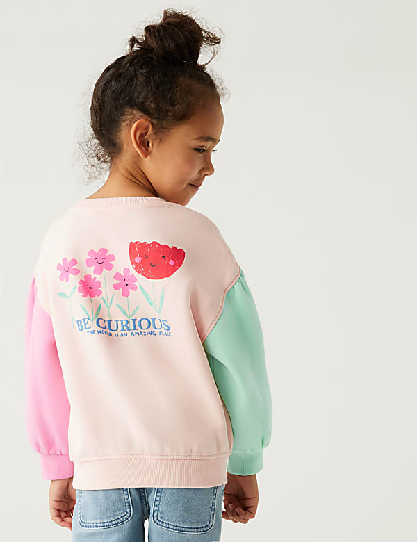 Cotton Rich Colour Block Sweatshirt
