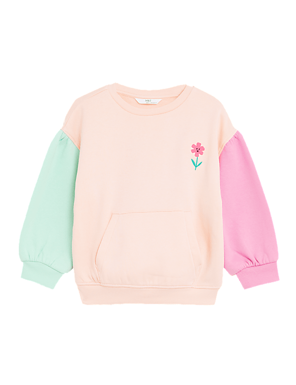 Cotton Rich Colour Block Sweatshirt