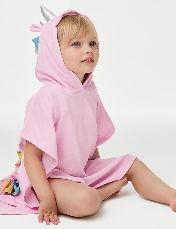 Poncho en coton à capuche et motif licorne (du&nbsp;2 au 8&nbsp;ans) - LU