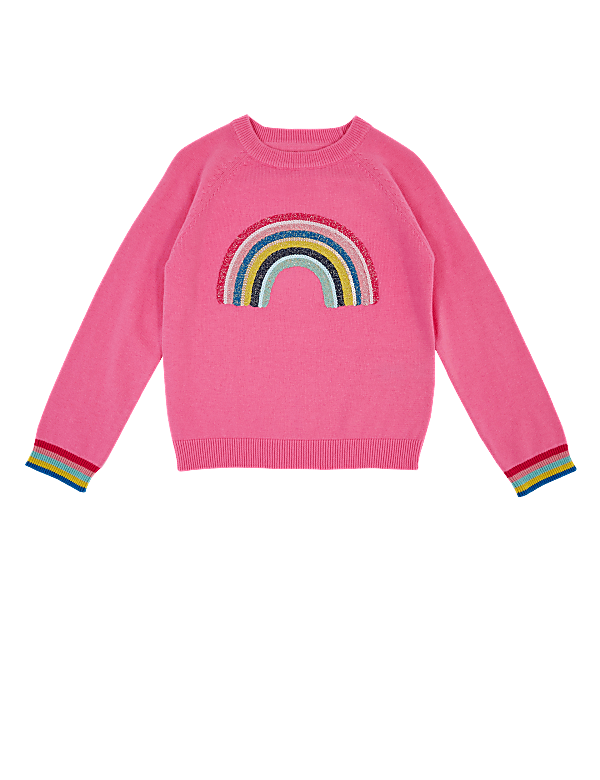 Pure Cotton Sequin Rainbow Jumper (2-7 Yrs)