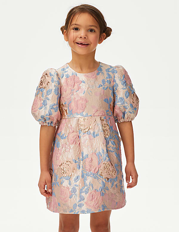 Floral Jacquard Dress (2-7 Yrs)