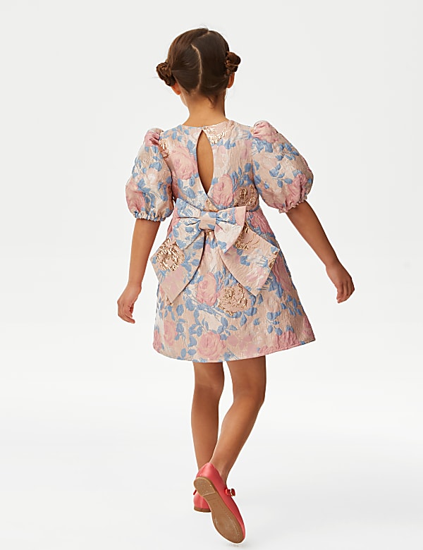 Floral Jacquard Dress (2-7 Yrs)