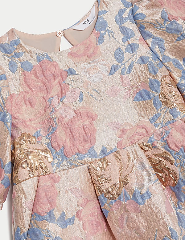 Floral Jacquard Dress (2-7 Yrs)