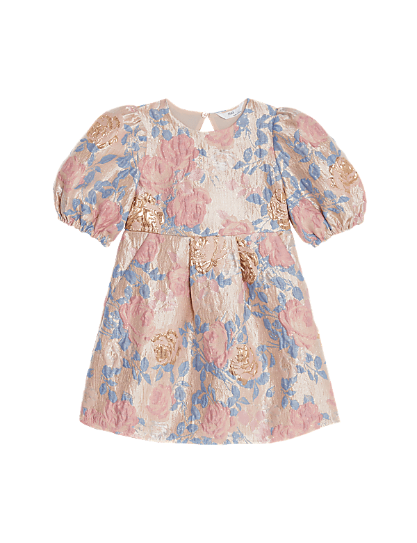 Floral Jacquard Dress (2-7 Yrs)