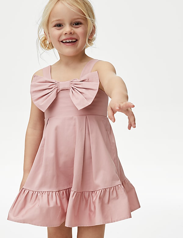 Cotton Rich Sateen Floral Dress (2-7 Yrs) - RO