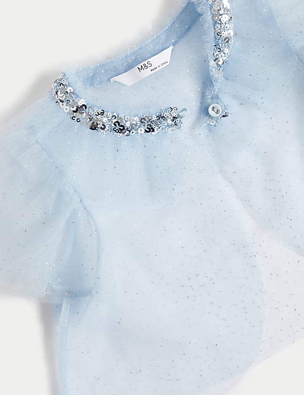 2pc Tulle Glitter Dress and Cape (2-7 Yrs)