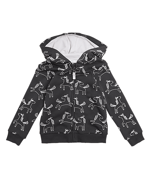 Cotton Rich Unicorn Hoodie (2-7 Yrs)