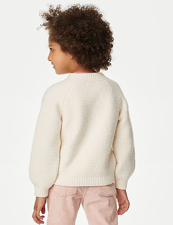 Cotton Rich Flower Embroidered Cardigan (2-8 Yrs)