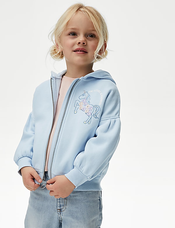 Cotton Rich Unicorn Zip Hoodie 2 8 Yrs