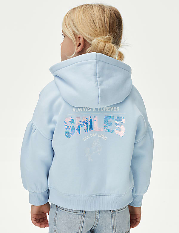 Cotton Rich Unicorn Zip Hoodie (2-8 Yrs) - LU