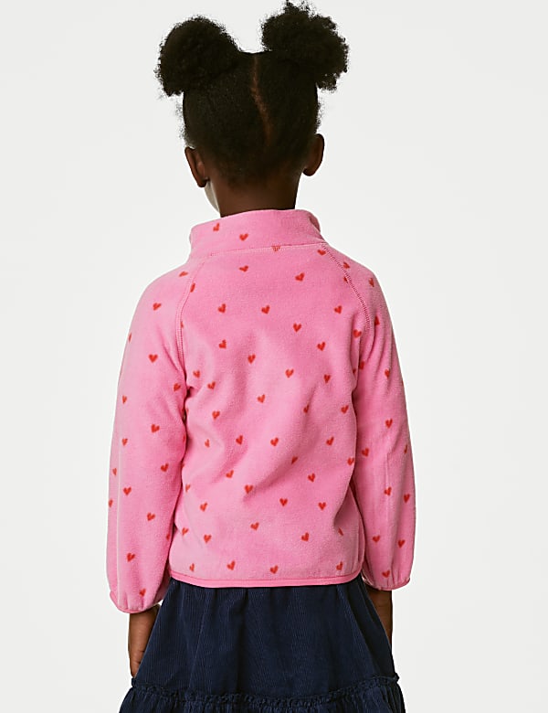 Heart Print Zip Fleece Top (2-8 Yrs)