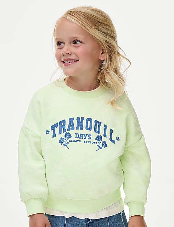 Cotton Rich Tie Dye Sweatshirt (2-8 Yrs) - LT