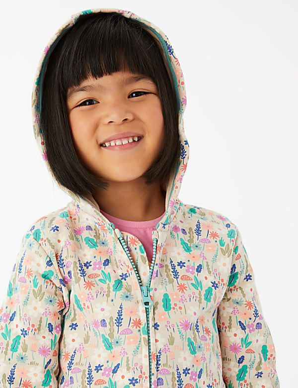 Cotton Rich Floral Hoodie