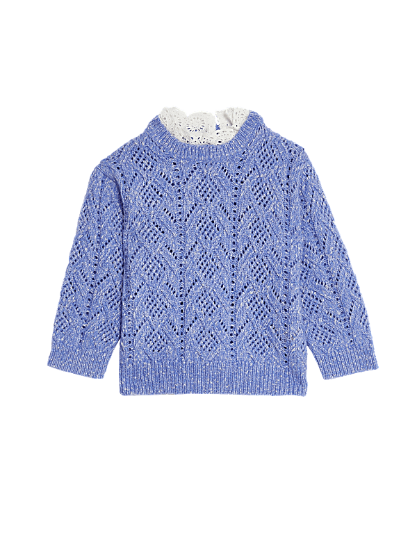 Knitted Frill Neck Jumper (2-8 Yrs)