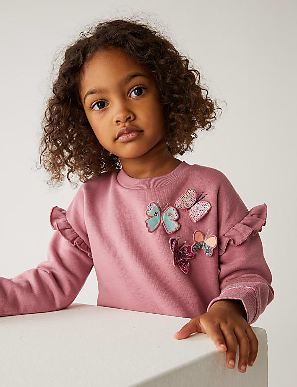 Cotton Rich Butterfly Sweatshirt (2-7 Yrs)