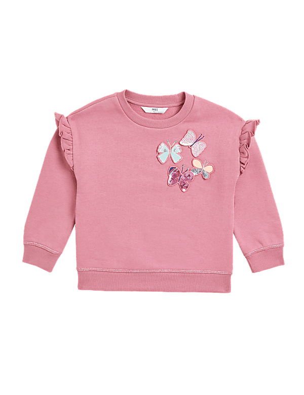 Cotton Rich Butterfly Sweatshirt (2-7 Yrs)