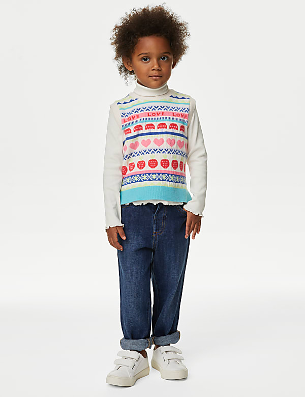 2pc Knitted Fair Isle Vest & Jumper Set (2-8 Yrs)