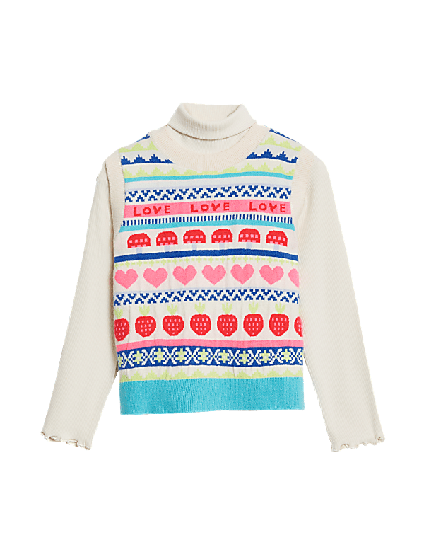 2pc Knitted Fair Isle Vest & Jumper Set (2-8 Yrs)