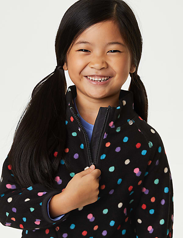 Spotted Zip Fleece Top (2-8 Yrs)