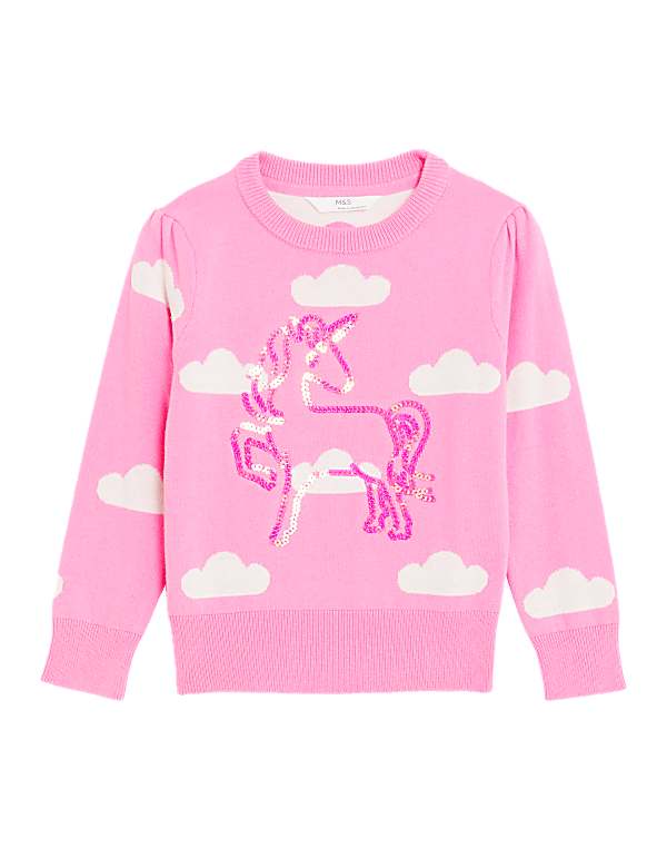 Pure Cotton Sequin Unicorn Jumper