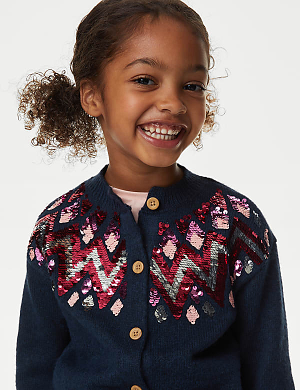 Sequin Knitted Cardigan (2-8 Yrs) - FR