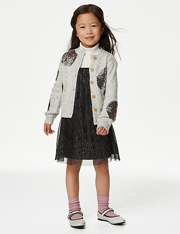 Sequin Spot Knitted Cardigan (2-8 Yrs) - IT