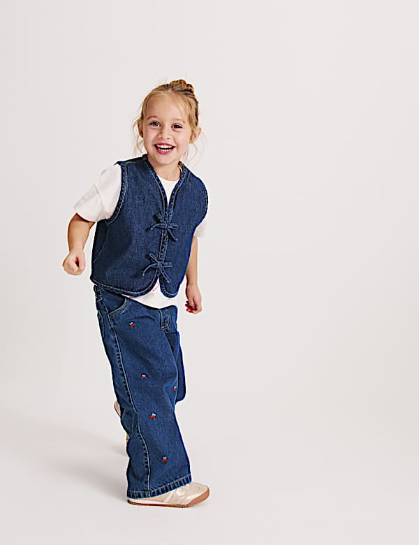 Tie Front Denim Waistcoat (2-10 Yrs) - US