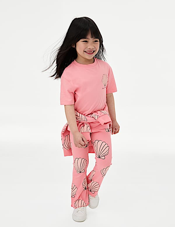 Pure Cotton Shell Slogan T-Shirt (2-8 Yrs)