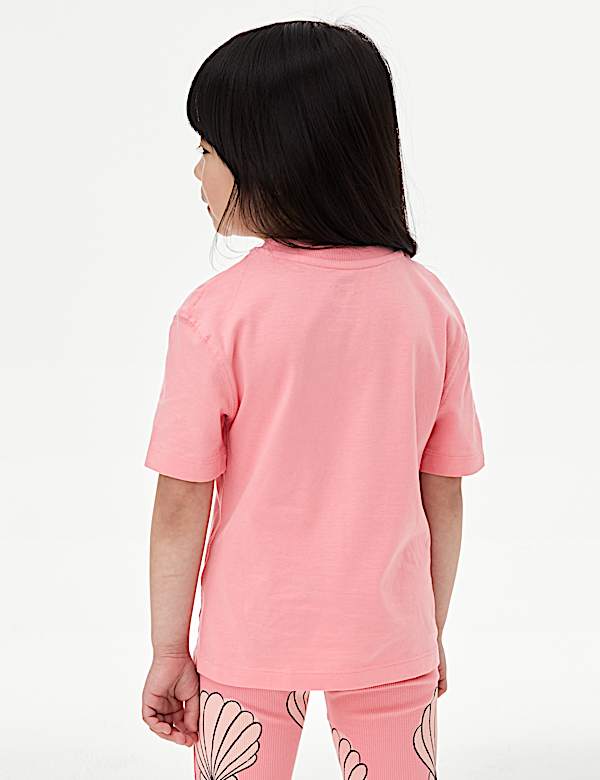 Pure Cotton Shell Slogan T-Shirt (2-8 Yrs)