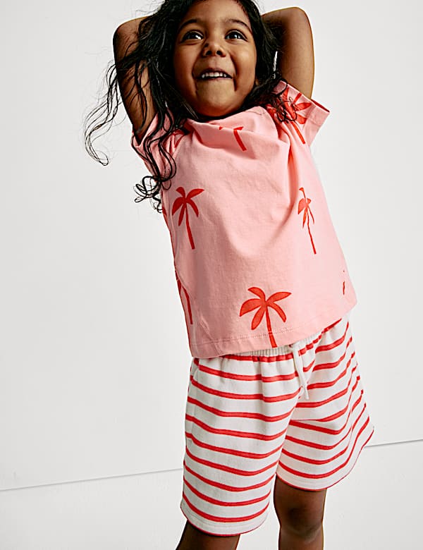Cotton Rich Jersey Striped Shorts (2-8 Yrs)