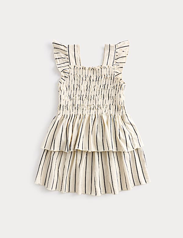 2 Piece Cotton Rich Shirred Striped Outfit (2-8 Yrs) - IT