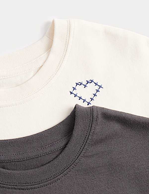 2 Pack Pure Cotton Cross Stitch T-Shirts (2-8 Yrs)