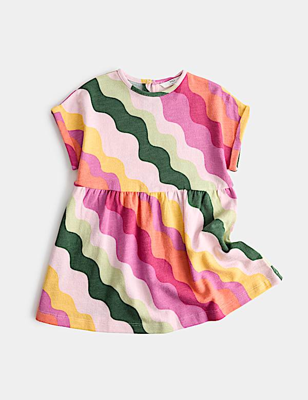 Pure Cotton Striped Dress (2-8 Yrs) - ES